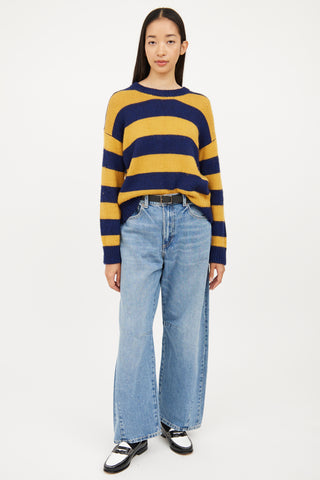 Nili Lotan Yellow 
Blue Striped Sweater