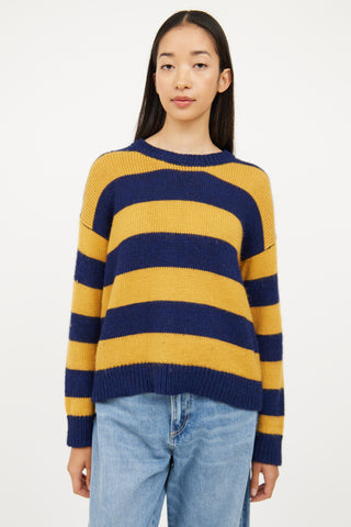 Nili Lotan Yellow 
Blue Striped Sweater