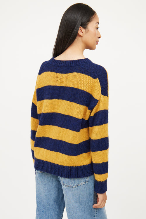 Nili Lotan Yellow 
Blue Striped Sweater