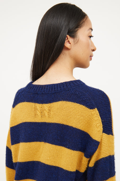 Nili Lotan Yellow 
Blue Striped Sweater