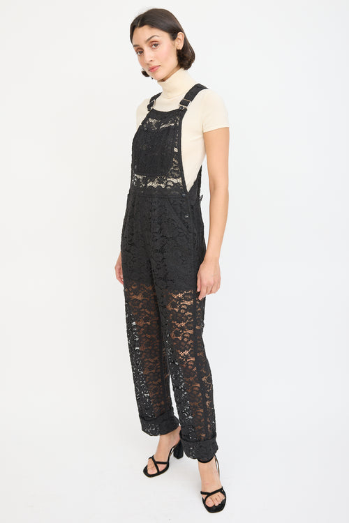 Nina Ricci Black Floral Lace Overall