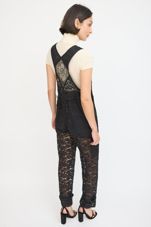 Nina Ricci Black Floral Lace Overall