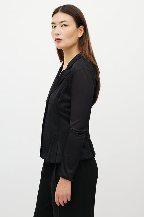 Nina Ricci Black Pleated Mesh Blazer