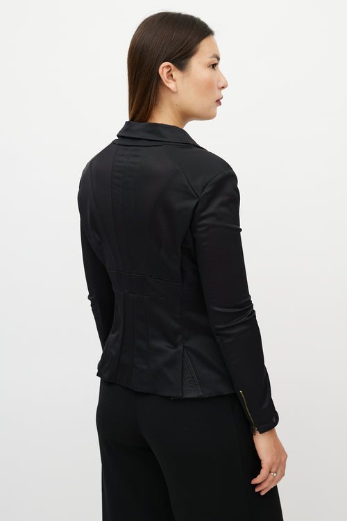 Nina Ricci Black Pleated Mesh Blazer