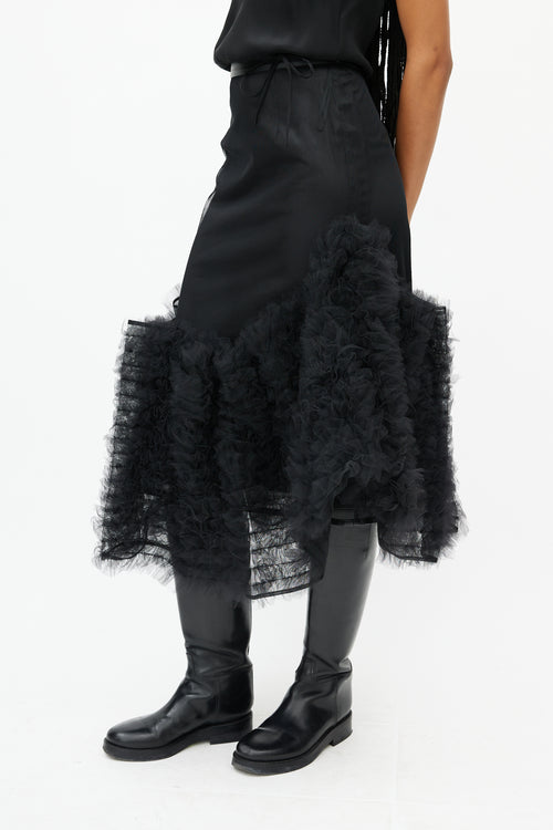 Noir Kei Ninomiya Black Tulle Ruffled Skirt