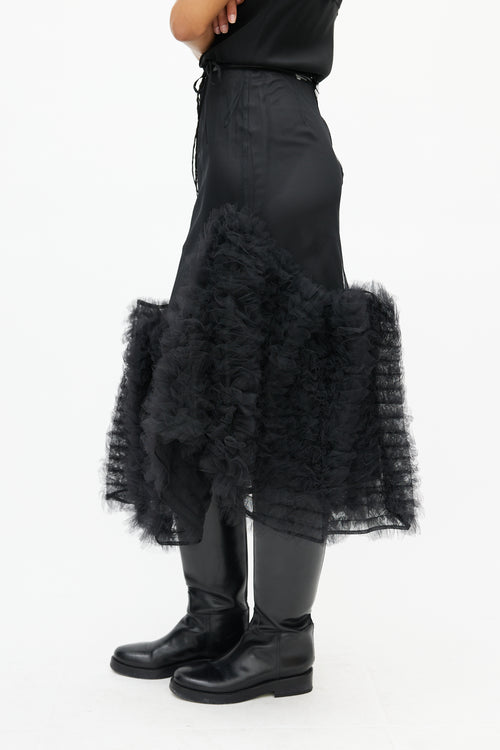 Noir Kei Ninomiya Black Tulle Ruffled Skirt