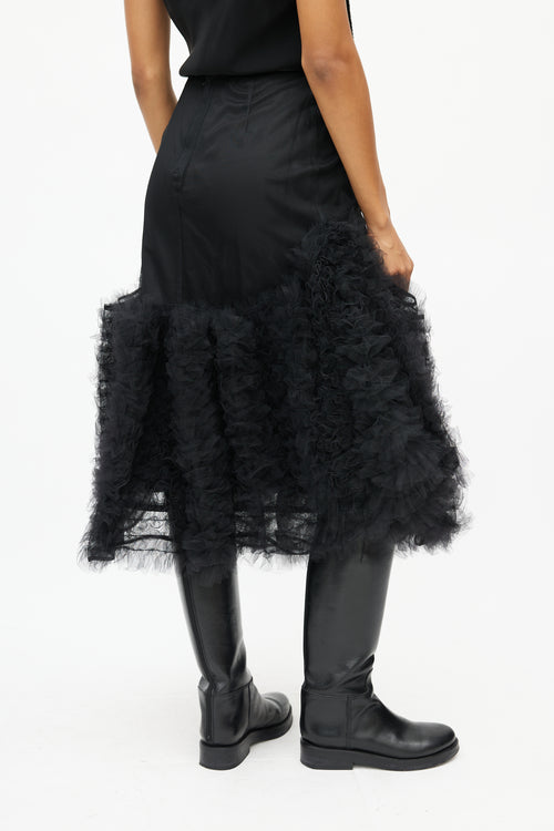 Noir Kei Ninomiya Black Tulle Ruffled Skirt