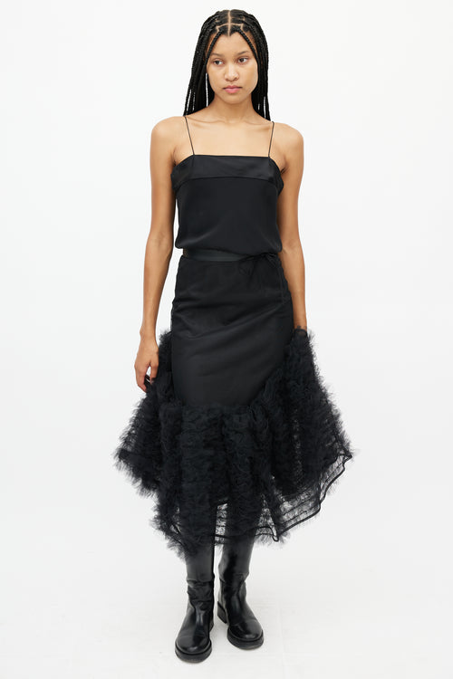 Noir Kei Ninomiya Black Tulle Ruffled Skirt