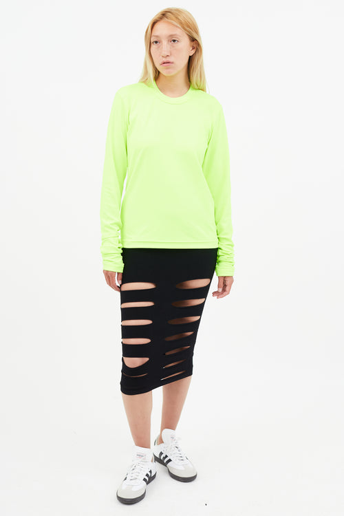 Noir Kei Ninomiya Neon Yellow Gathered Top