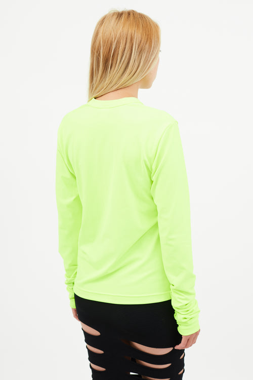 Noir Kei Ninomiya Neon Yellow Gathered Top