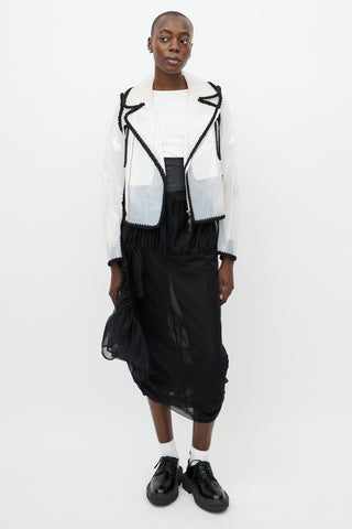 Noir Kei Ninomiya Spring 2018 Clear Vinyl 
Black Trim Biker Jacket