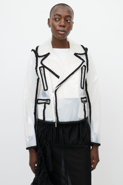 Noir Kei Ninomiya Spring 2018 Clear Vinyl 
Black Trim Biker Jacket