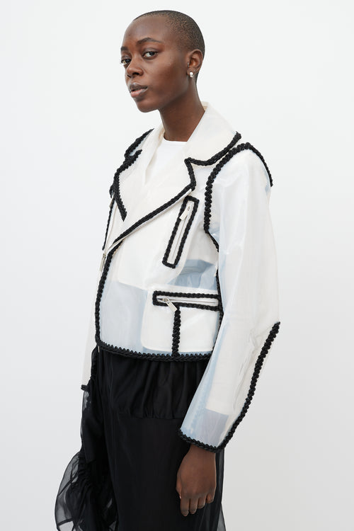 Noir Kei Ninomiya Spring 2018 Clear Vinyl 
Black Trim Biker Jacket