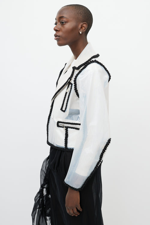 Noir Kei Ninomiya Spring 2018 Clear Vinyl 
Black Trim Biker Jacket