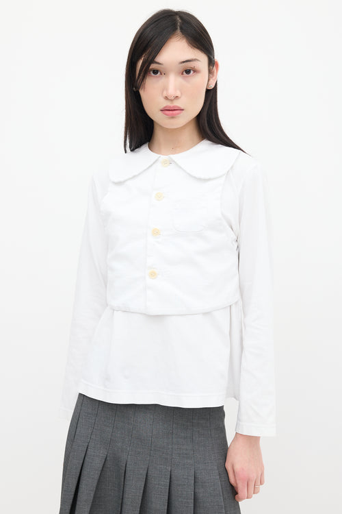 Noir Kei Ninomiya White Layered Blazer Top