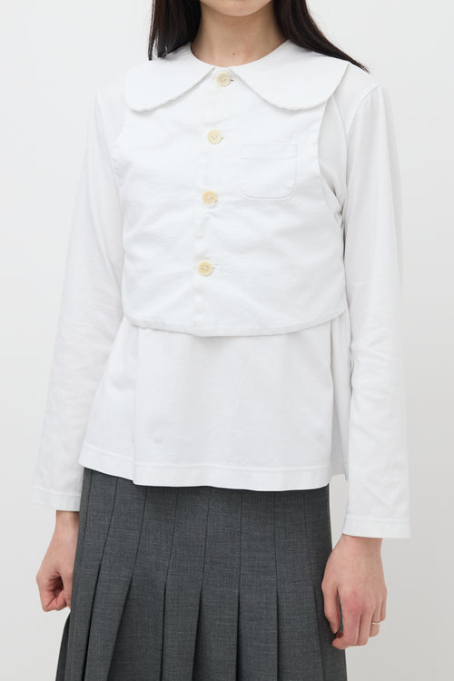 Noir Kei Ninomiya White Layered Blazer Top