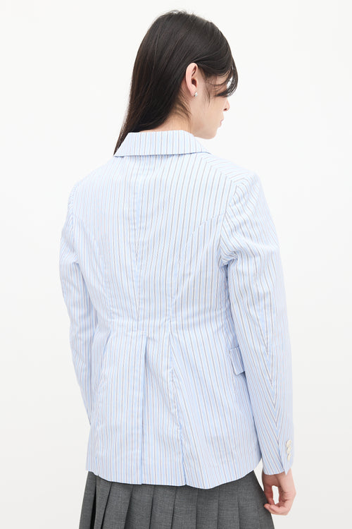 Comme des Garçons Blue 
White Striped Blazer