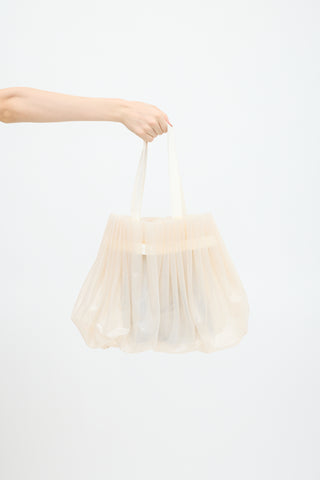 Noir Kei Ninomiya White PVC Gathered Tote