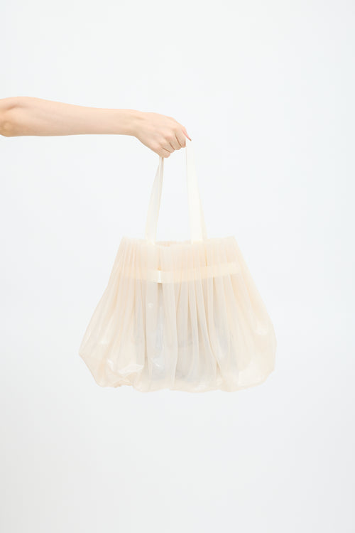 Noir Kei Ninomiya White PVC Gathered Tote