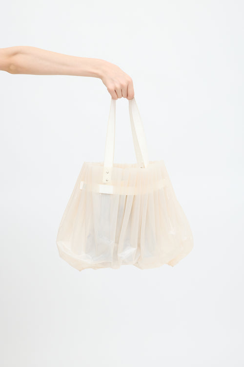 Noir Kei Ninomiya White PVC Gathered Tote