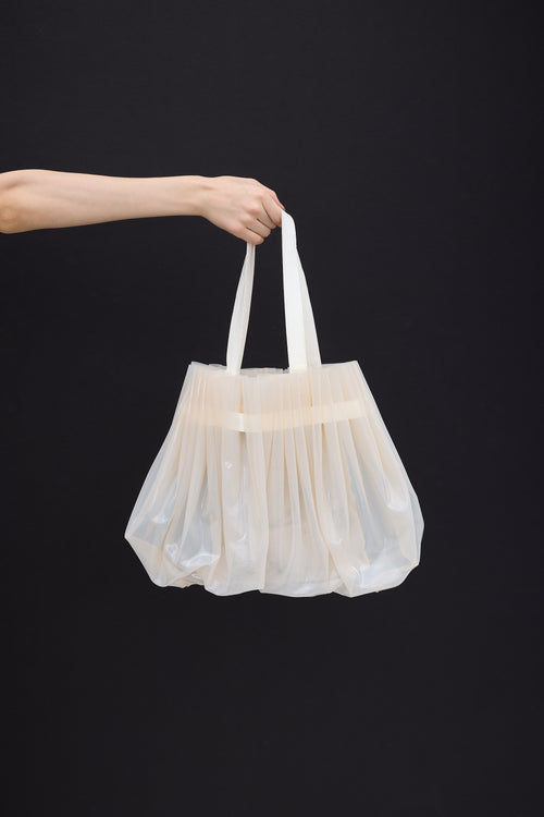 Noir Kei Ninomiya White PVC Gathered Tote