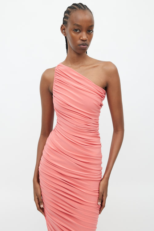 Norma Kamali Pink Ruched Diana Dress