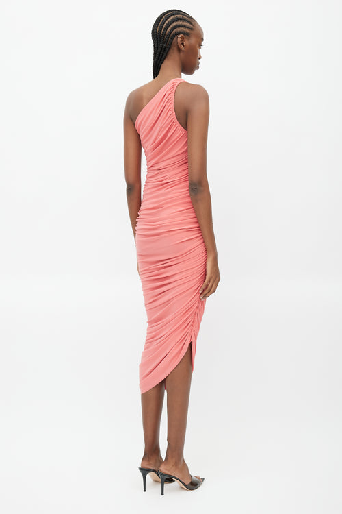 Norma Kamali Pink Ruched Diana Dress