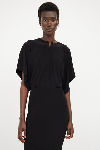 Norma Kamali Black Short Sleeve Dress