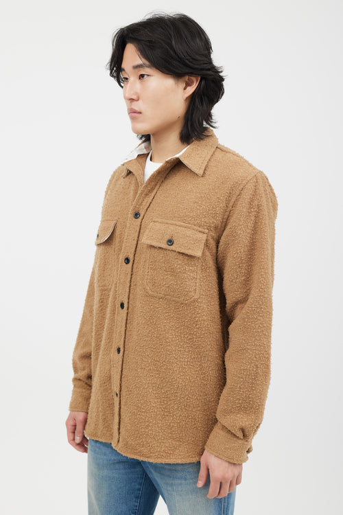 Norse Projects Brown Textured Wool Button Up Shirt