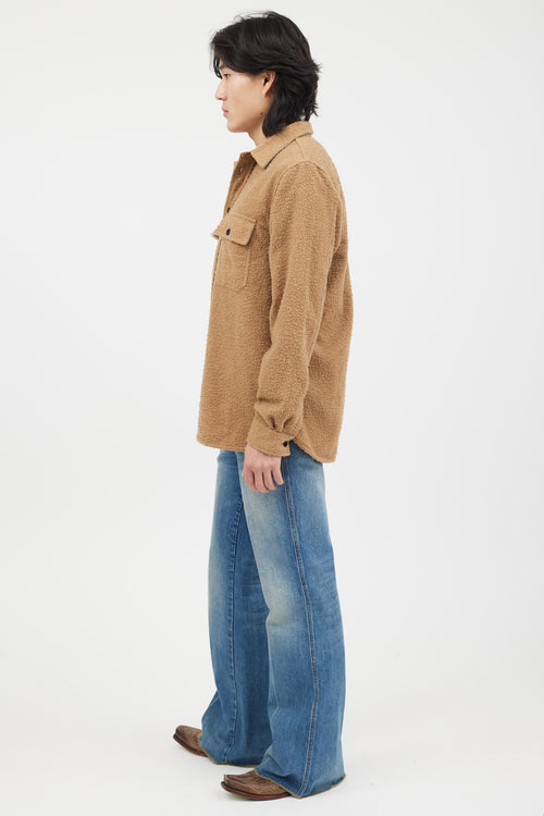 Norse Projects Brown Textured Wool Button Up Shirt