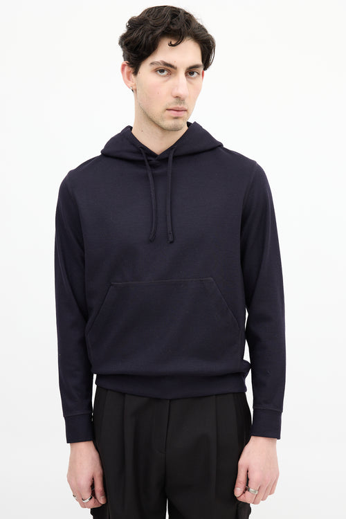 Norse Projects Navy Wool Hoodie