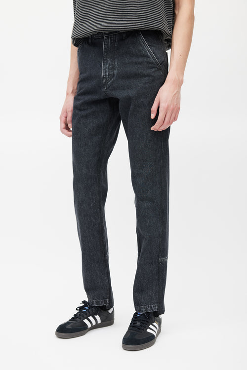 OAMC Black Straight Leg Washed Jeans