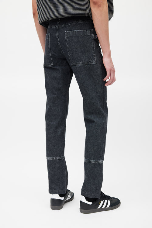 OAMC Black Straight Leg Washed Jeans