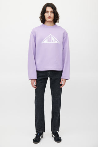 OAMC Purple 
White Logo Neoprene Sweatshirt