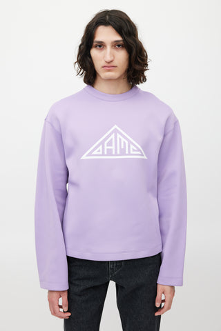 OAMC Purple 
White Logo Neoprene Sweatshirt