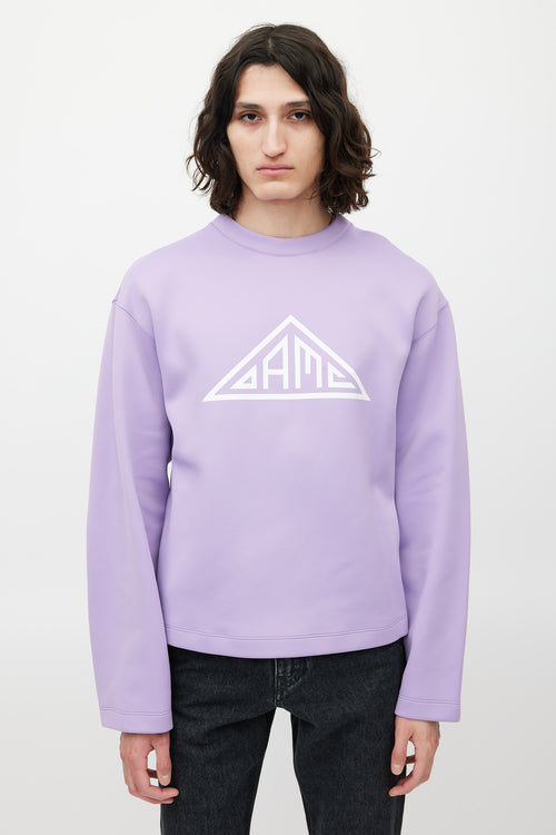 OAMC Purple 
White Logo Neoprene Sweatshirt