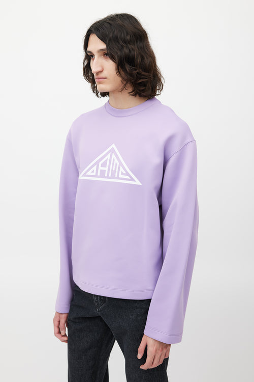 OAMC Purple 
White Logo Neoprene Sweatshirt