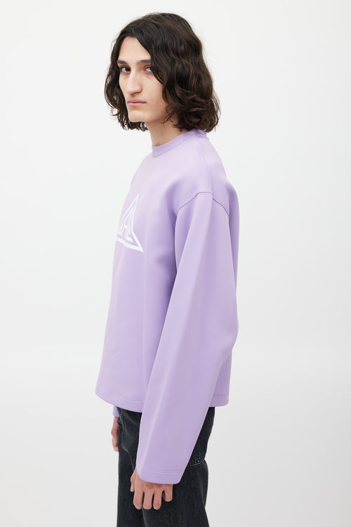 OAMC Purple 
White Logo Neoprene Sweatshirt