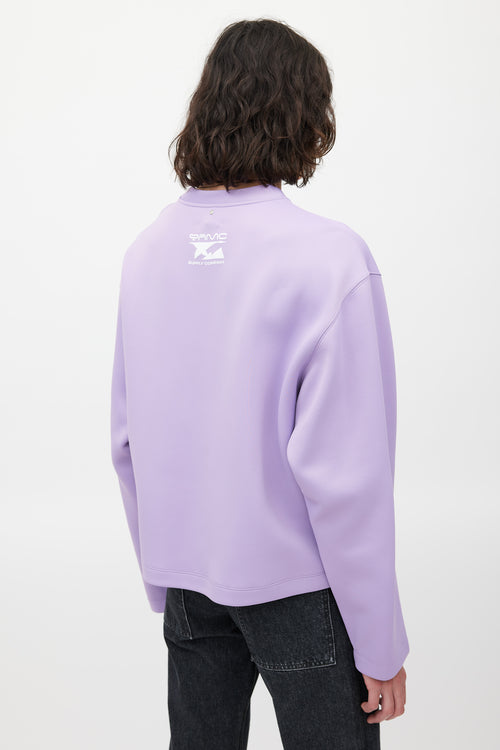 OAMC Purple 
White Logo Neoprene Sweatshirt