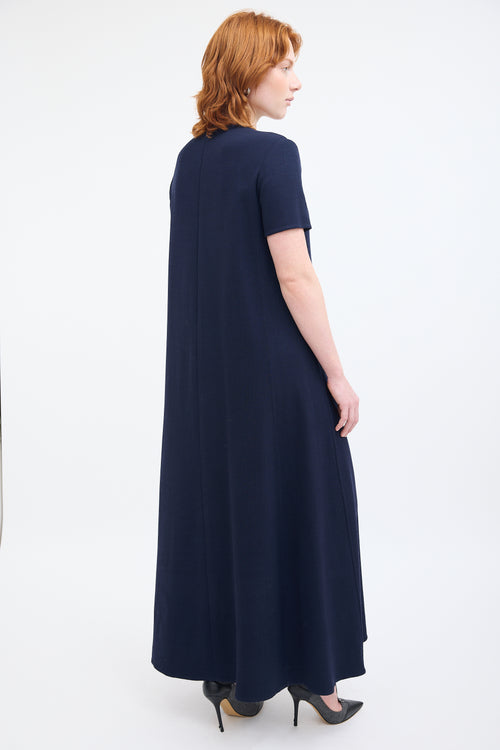 Oscar de la Renta Pre-Fall 2021 Navy Wool Dandelion Dress