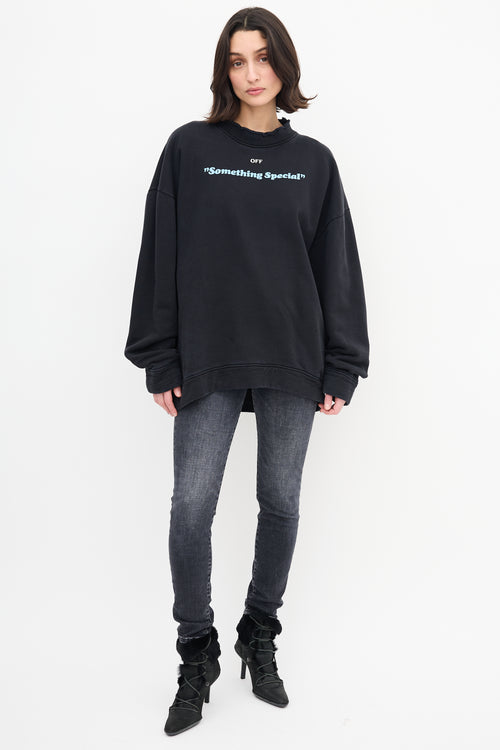 Off-White Black Something Special Crewneck