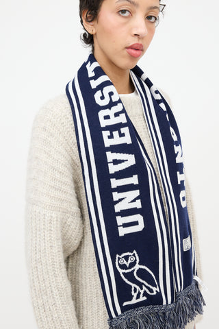 OVO X UofT Intarsia Fringe Scarf