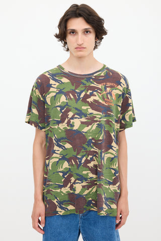 Off-White 2013 Green 
Multicolour Graphic Camouflage T-Shirt