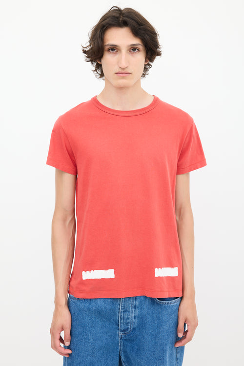 Off-White 2013 Red 
White Painted Graphic T-Shirt