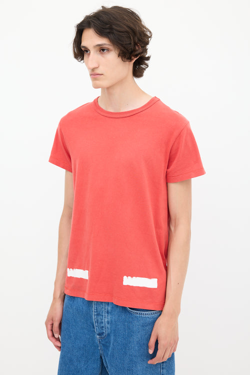 Off-White 2013 Red 
White Painted Graphic T-Shirt