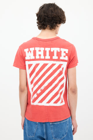 Off-White 2013 Red 
White Painted Graphic T-Shirt