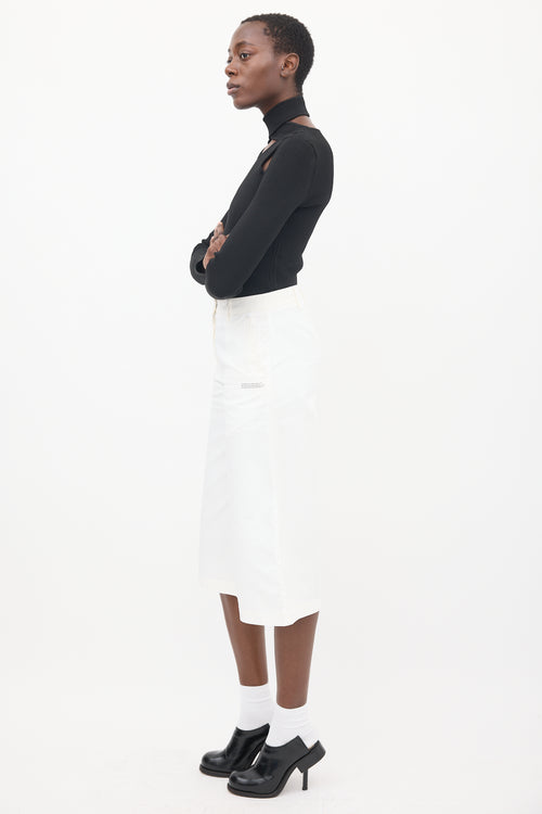 Off-White 2013 White Logo Wide Leg Culotte