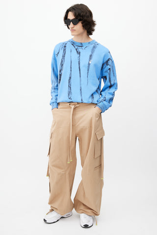 Off-White Beige Wide Leg Cargo Pant