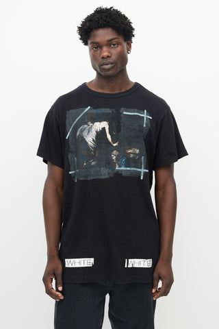 Off-White Black Cotton Caravaggio Logo T-shirt