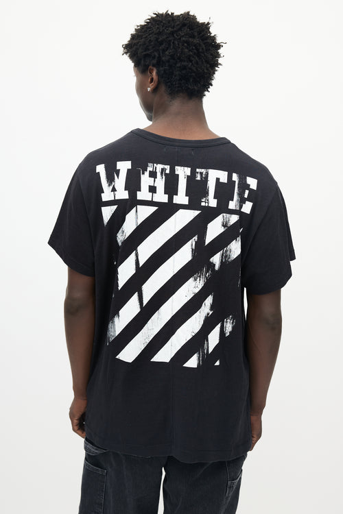 Off-White Black Cotton Caravaggio Logo T-shirt